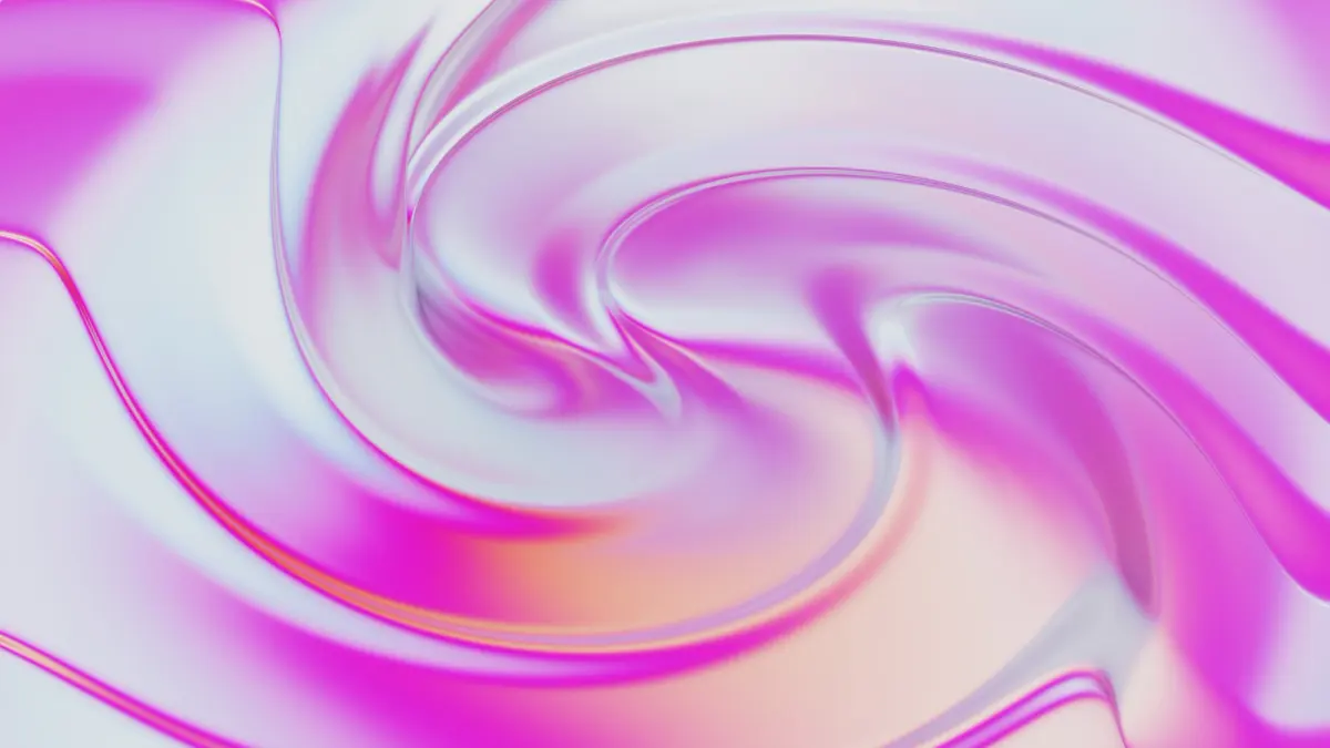 Vortice di vetro rosa e viola